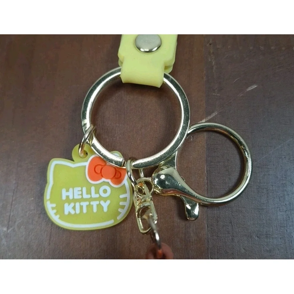 New Hello Kitty PVC 3D Backpack Purse Charm‎ Keychain Yellow Outfit Brown Hat